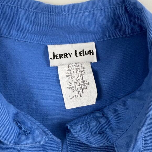 Vintage 90s The Flintstones Embroidered Sleeveless Shirt Blue USA Made Large - Picture 7 of 7